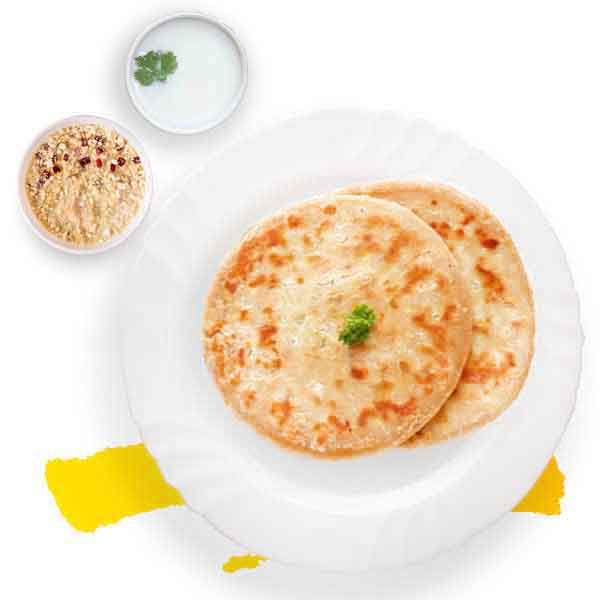 Aloo Paratha With Omelette & Muesli